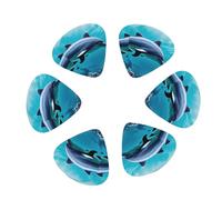 Beautiful Underwater World Dolphins Coral print Guitar Picks, 12PCS Premium Celluloid Guitar Pick Medium for Acoustic Guitar, Electric Guitar, Bass