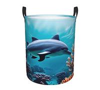 Beautiful Underwater World Dolphins Coral Print Laundry Basket Laundry Hamper Storage Basket Toys Organizer For Home Bathroom Bedroom