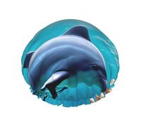 Beautiful Underwater World Dolphins Coral Print Lightweight Shower Cap for Women and Men Reusable hat Soft hat and Bath Hair Cap