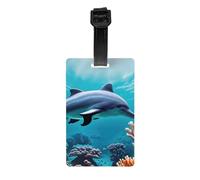 Beautiful Underwater World Dolphins Coral Print Luggage Tag for Suitcases Daily Use Identification Labels Airports Travel Bag Tags