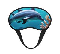 Beautiful Underwater World Dolphins Coral Print Sleep Mask for Side Sleepers Cute Blackout Eye Mask Shades Cover for Home or Travel