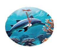 Beautiful Underwater World Dolphins Coral Printing Christmas Tree Skirt,Winter Xmas Trees Mat Fashion Style For Home Holiday Party Decorations