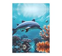 Beautiful Underwater World Dolphins Coral Printing Cute Crystal Stickers,Resin Stickers for Water Bottle,Srapbook,Laptop,Phone Case Adults Gifts