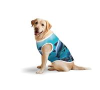 Beautiful Underwater World Dolphins Coralprint Medium Large Pets Vest Outdoor Play Home Lounging Sleeveless Tank Top T-Shirt