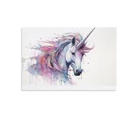 Beautiful Unicorn Art Poster Prints Retro Pink Abstract Animal Watercolor Fashion Canvas Wall Decor Artwork for Home Office