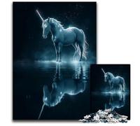 Beautiful Unicorn In Dark 1000 Pieces Puzzle Gifts Jigsaw Puzzles for Adults Ideal for Lover Perfect Christmas New Year Valentine's Gift 1000 PCS(75x50cm)