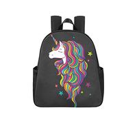 Beautiful Unicorn Multicolored Mane Fabulous Animal Backpack College 12.40x5.12x14.17inch Purse Backpack Multipurpose Casual Backpacking Business Travel School,Office