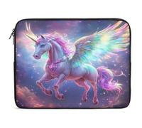 Beautiful Unicorns Colorful Wings G-alaxy Laptop Sleeve Multi Size Computers Notebook Zippered Protective Bag for Office Travel Camping