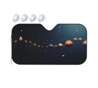 Beautiful Universe Planets Car Windshield Sunshade - Fits Cars, SUVs, Trucks, Automotive Sun Screen, White, 55 X 30in