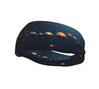 Beautiful Universe Planets Sweat Headbands for Women & Men - Unique Customized Patterns, Non-Slip Wide Headband for Running, Gym, Yoga, and More - Stylish Hair Accessories