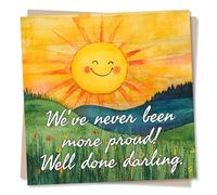 Beautiful & Uplifting Congratulations Card For Loved One From Parent, Grandparent - Sunrise, Sunshine - We've Never Been More Proud! Well Done Darling - For Son, Daughter, Grandson, Granddaughter