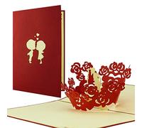 Beautiful Valentine's Day Card - Also Perfect For Weddings, as a Card for Lovers, Wedding Cards, Wedding Day Cards - High Quality, Elegant, Couple Kissing When You Open the Card I L05