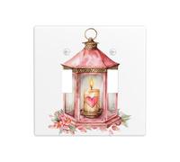 Beautiful Valentines Lantern Floral Double Gang Toggle Light Cover Wall Plate Switch Decor Standard Size - 11.4x11.4cm