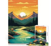 Beautiful Valley Mountain 1000 Piece Jigsaws for Adults Puzzle Memory Power Serene Activity Seamless Fit Holiday Present (50x75cm)