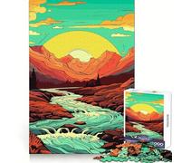 Beautiful Valley Mountain 1000 Pieces Jigsaw Puzzles for Teenagers Sharp Recall Serene Escape Uniform Cut Perfect Xmas (38x26cm)