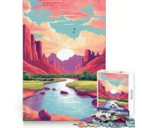 Beautiful Valley Mountain Jigsaw 1000 Pieces for Teenagers Reasoning Skill Serene Escape Sharp Cut Thoughtful Gift (38x26cm)