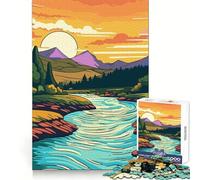 Beautiful Valley Mountain Jigsaw 1000 Pieces for Teenagers Reasoning Skill Serene Escape Sharp Cut Thoughtful Gift (38x52cm)