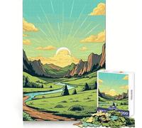 Beautiful Valley Mountain Jigsaw Puzzles 1000 Pieces for Adults Mind Challenge Serene Activity Seamless Fit Holiday Present (38x52cm)