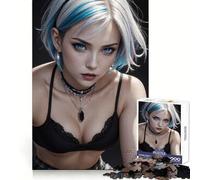 Beautiful Vampire Girl 1000 Pieces Jigsaw Puzzles for Adults Brain Strength Peaceful Recreation Firm Interlock Best Gift (38x26cm)