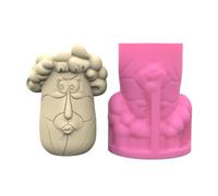 Beautiful Vase Creating Mold Easy to Use and Creative Curly Hair Girls Plant Pots Silicone for Artistic Decor Personalized Garden Accessory