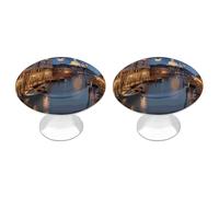 Beautiful Venice at Night Cabinet Knobs 2 Pack Drawer Pulls Stainless Steel Dresser Knobs Rustic Decorative Cabinet Pull Easy Install Wardrobes Handle with Screws Door Handles Furniture Hardware