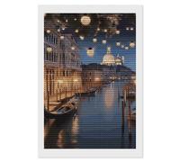 Beautiful Venice at Night Diamond Art Kits for Adults 8"x12" DIY Diamond Painting Kit for Beginners Gem Art Painting with Round Full Drill Diamonds DIY Paint Paintings for Home Wall Decor Gift