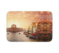Beautiful Venice Canal View Crystal Velvet Lock Edge Floor Mat 40x60, Non Slip, Easy To Clean, Comfortable Foot Feel
