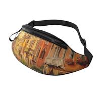 Beautiful Venice Canal View Printed Fanny Pack for Men Women Crossbody Waist Bag Pack Bum Bag with Adjustable Strap for Hiking Running Travel Cycling