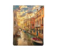 Beautiful Venice Canal View Printed Laptop Sleeve Bag 13-Inch - Leather Laptop Sleeve Case Shockproof Protective Computer Cover Bag