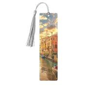 Beautiful Venice Canal View Printed Metal Bookmarks S - Gray Lightweight Aluminium Book Marker for Books, Journals & Gifts, Ideal Book Lovers, Holiday Decor & Crafts