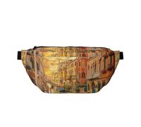 Beautiful Venice Canal View Printed Waist Bag Adjustable Bum Bag Lightweight Travel Waist Fanny Pack Belt for Walking Cycling Hiking Travel