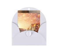 Beautiful Venice Canal View Printing Blank Pearl Paper Greeting Card,Vertical Notecards Designs, Envelopes For Thank You, Invitations