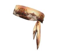 Beautiful Venice Canal View Unisex Sports Head Tie - Double-Sided, Moisture-Wicking Workout Headband, Adjustable Knotted Band for Running, Yoga & Gym