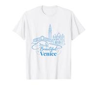 Beautiful Venice Italy. City Landmarks Value Graphic T-Shirt, Men, White, XL