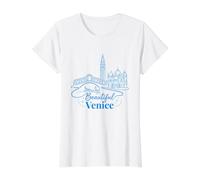 Beautiful Venice Italy. City Landmarks Value Graphic T-Shirt, Women, White, XL