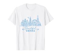 Beautiful Vienna Austria. City Landmarks Value Graphic T-Shirt, Men, White, XL