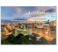 Beautiful View of Kota Kinabalu City at Sunset Design 1, Fridge Magnet
