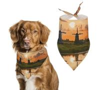 Beautiful View of The Netherlands Dog Bandanas, Lightweight and Breathable Triangle Pet Scarf,Soft and Comfortable Pet Bandana for Small Medium Large Breed.