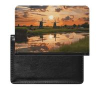 Beautiful View of The Netherlands Passport Holder,Compact Lightweight Waterproof Passport Cover, Portable Stylish Travel Wallet Accessories for Women Men
