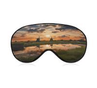 Beautiful View of The Netherlands Sleep Mask for Side Sleeper Light Blocking Night Blindfold Eye Shade Cover with Adjustable Strap Soft Breathable Zero Pressure Eye Masks for Travel Nap