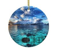Beautiful View Of The Sea Christmas Ceramic Ornaments For Women, Xmas Trees Decorations - Hanging Ornaments