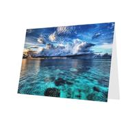Beautiful View Of The Sea Greetings Single Cards With Envelopes,Greeting Cards Thinking Of You, Encouragement Cards