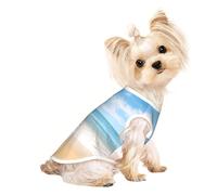 Beautiful View of The sea3 Print Dog Shirt Summer Pet T-Shirts Stretchy Cats Dogs Tee Shirt Sleeveless Tank Top Dog Vest