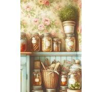 Beautiful Vintage Canning Kitchen Grandma Core Notebook: 6 x 9 College Ruled Paper 120 Pages