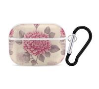 Beautiful Vintage Flower AirPod Pro Case, Anti Scratch Hard PC Cover with Keychain, AirPod Pro 2nd/1st Case Accessories for Women Men, White-Style