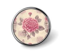 Beautiful Vintage Flower Round Badge for Men Women, Durable & Stylish Lapel Pins, Lightweight Metal Badges for Shirts, Jackets, Hats