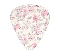 Beautiful vintage pink flower Advanced guitar pick 12 pieces Three thicknesses for bass, electric guitar, acoustic guitar bag