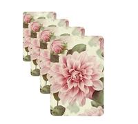 Beautiful vintage pink flower Car Air Freshener Cards Set of 4 Pieces Long Lasting Hanging Scented Cards Auto Aromatherapy Tablets Personalized Car Fresheners Gifts for Men Women - Lavender Scent