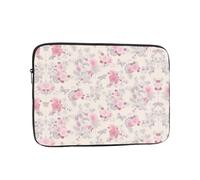 Beautiful vintage pink flower Patterned 12 inch computer bag, portable computer storage bag, suitable for business trips and commuting