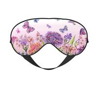 Beautiful Vivid Flowers Colorful Butterflies Sleep Eye Mas Updated Design Light Blocking Night Eye Blinder Men Women Shift Work Travel